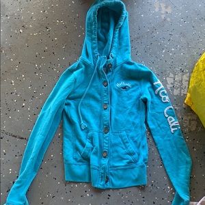 Blue teal hollister hoodie jacket hco Cali Small